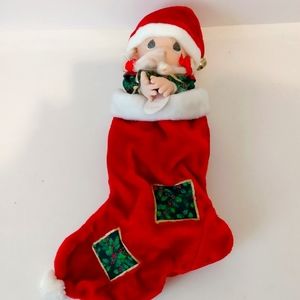 Precious Moments Co. Vintage 1998 Christmas Doll in Stocking 15"  NWT
